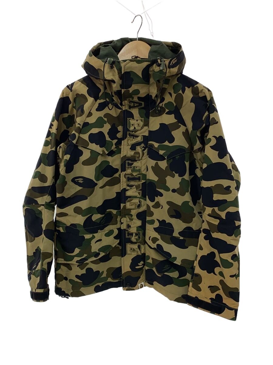 【中古】A BATHING APE◆90s/スノボジャケット/エテ公家鴨/M/ナイロン/カーキ/家鴨フラ/裏原/アベイシングエイプ//【メンズウェア】