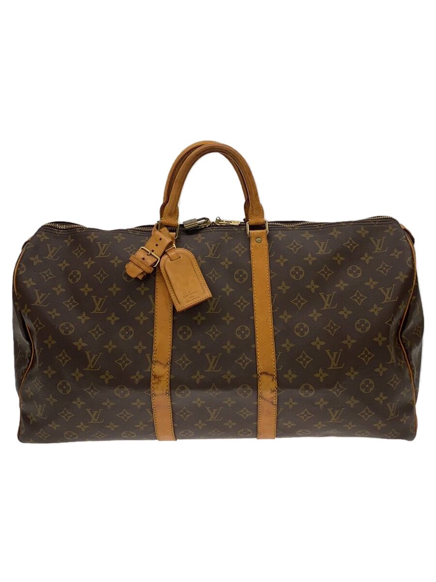 【中古】LOUIS VUITTON◆キーポル55_モノグラム・帆布_BRW/PVC/BRW【御徒面子】