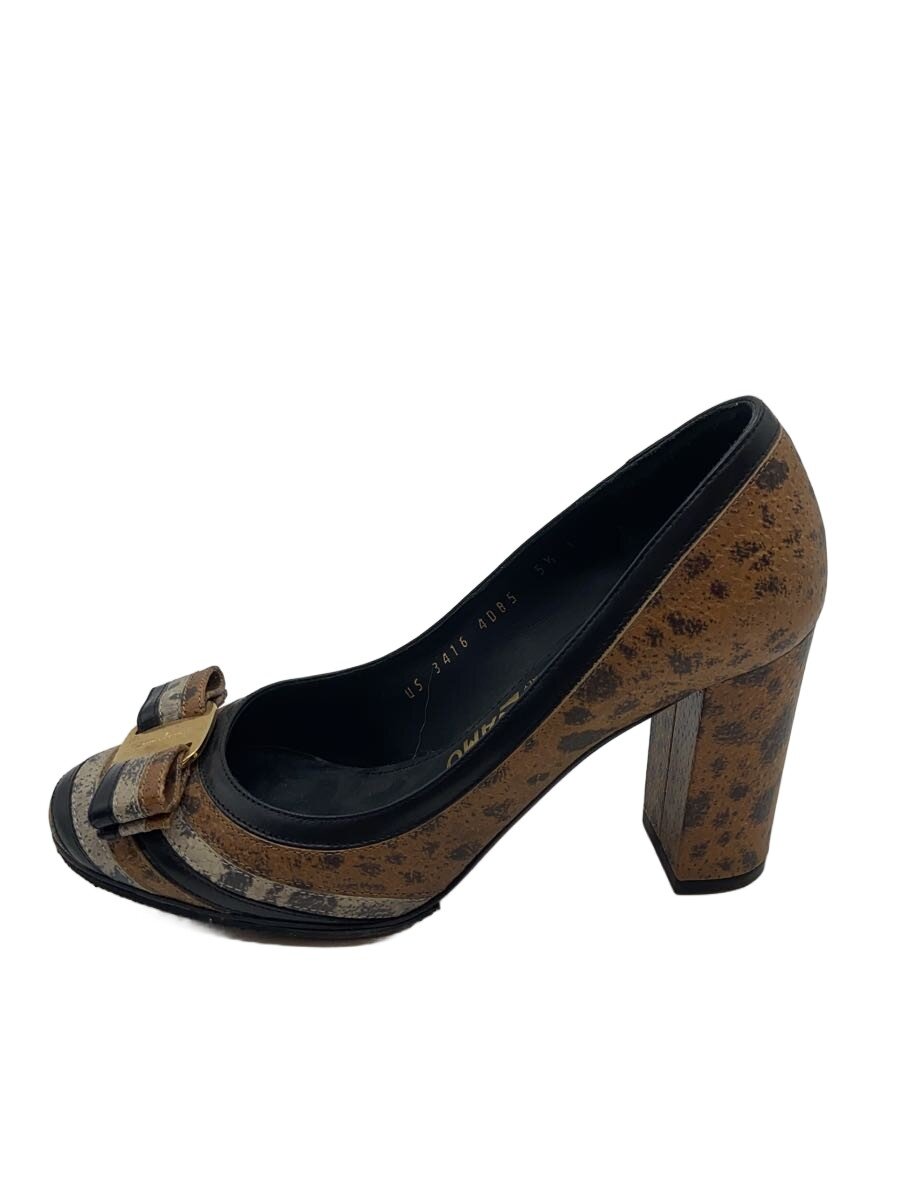 【中古】Salvatore Ferragamo◆ヴァラ/パンプス/US5.5/マルチ色合い//【シューズ】