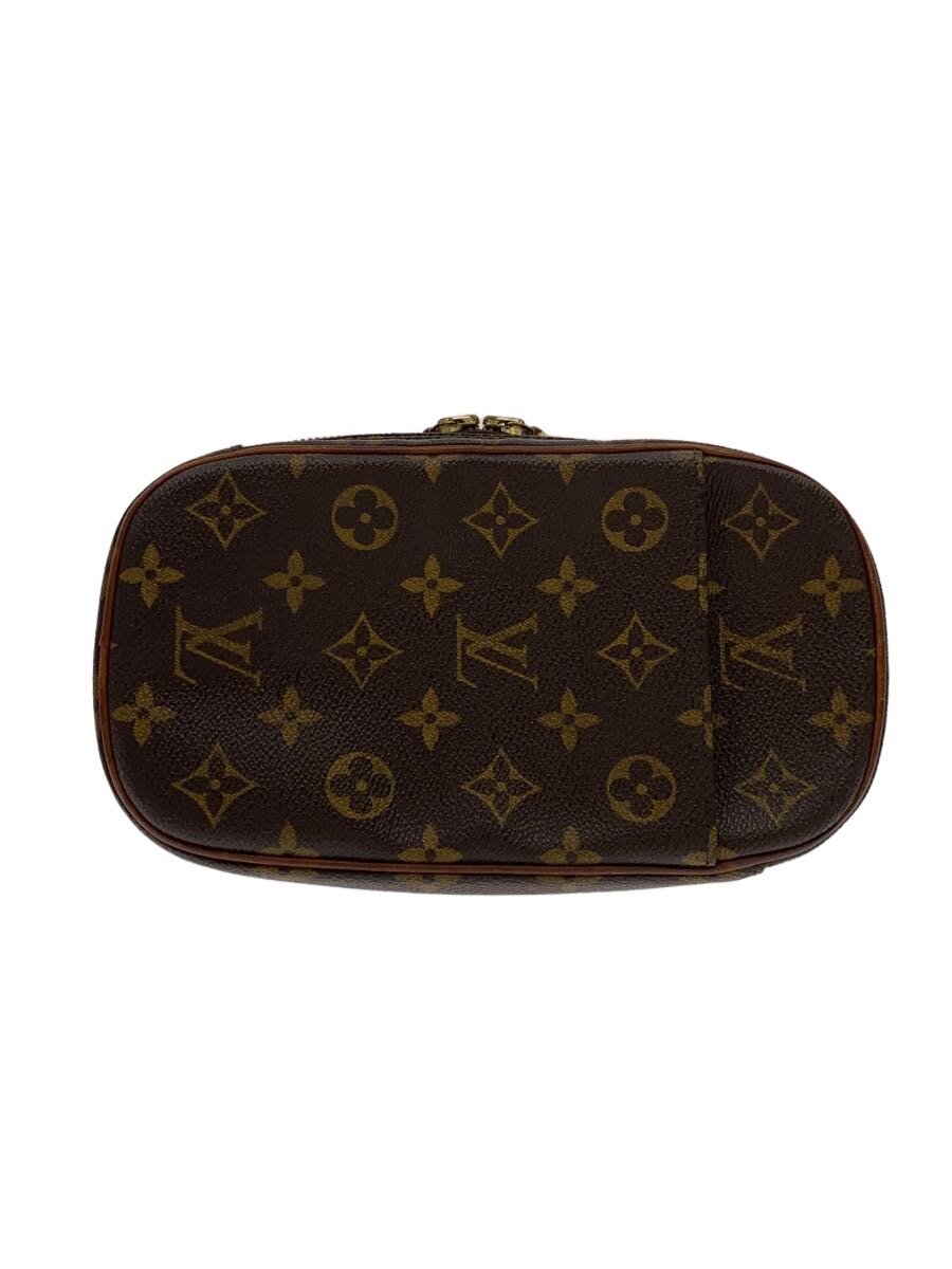 【中古】LOUIS VUITTON◆ポシェット・ガンジュ_モノグラム・帆布/なめし革/BRW【御徒面子】