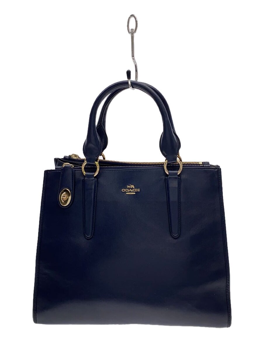 【中古】COACH◆持ちはこびオール/スムースレザー/2WAYショルダーバッグ/ハンドバック/なめし革/NVY/33545【御徒面子】