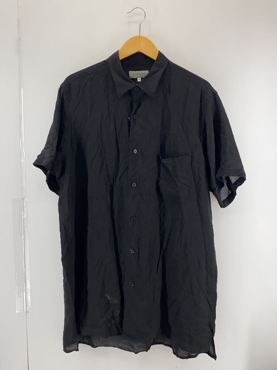 【中古】yohji yamamoto POUR HOMME◆半袖ティーシャツ/2/繊維素/BLK/HZ-B97-222/広広とした影ぼうし【メンズウェア】