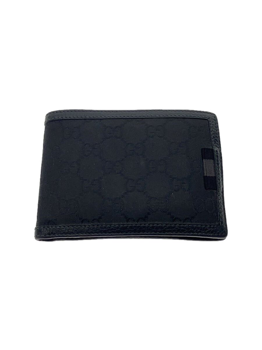 【中古】GUCCI◆2つ折り紙入れ_GGナイロン/ナイロン/BLK/メンズ//【服飾雑貨他】