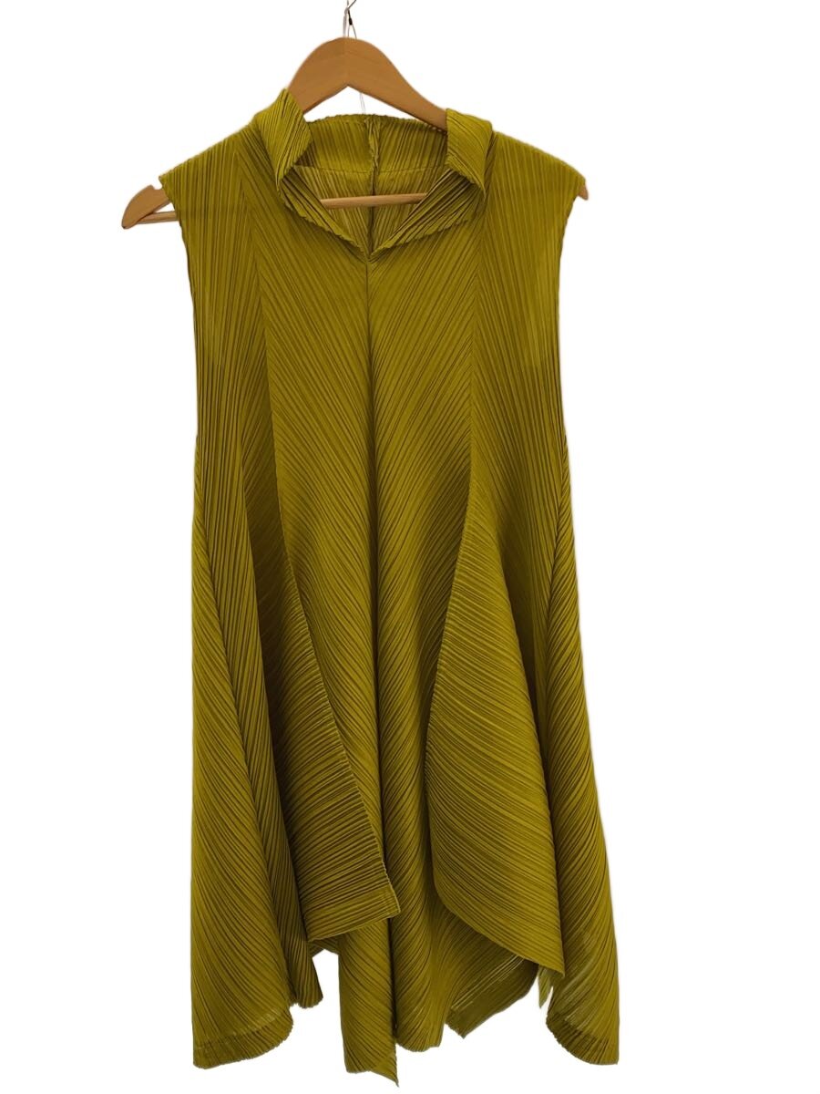 【中古】PLEATS PLEASE ISSEY MIYAKE◆ノースリーブワンピース/1/ポリエステル/YLW/PP73-JH584【レディースウェア】｜2ｎｄ STREET 店 28,195円