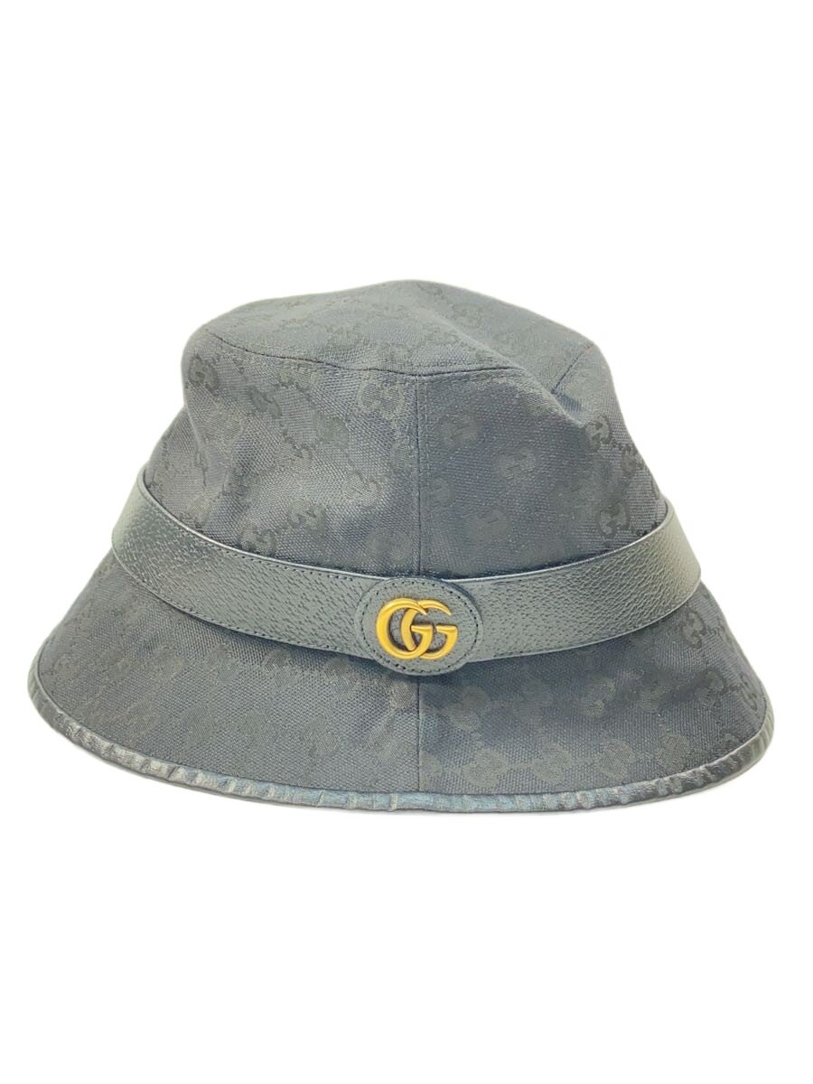 【中古】GUCCI◆かぶり笠/--/綿織物/BLK/総柄/メンズ/576587 4HG53【服飾雑貨他】