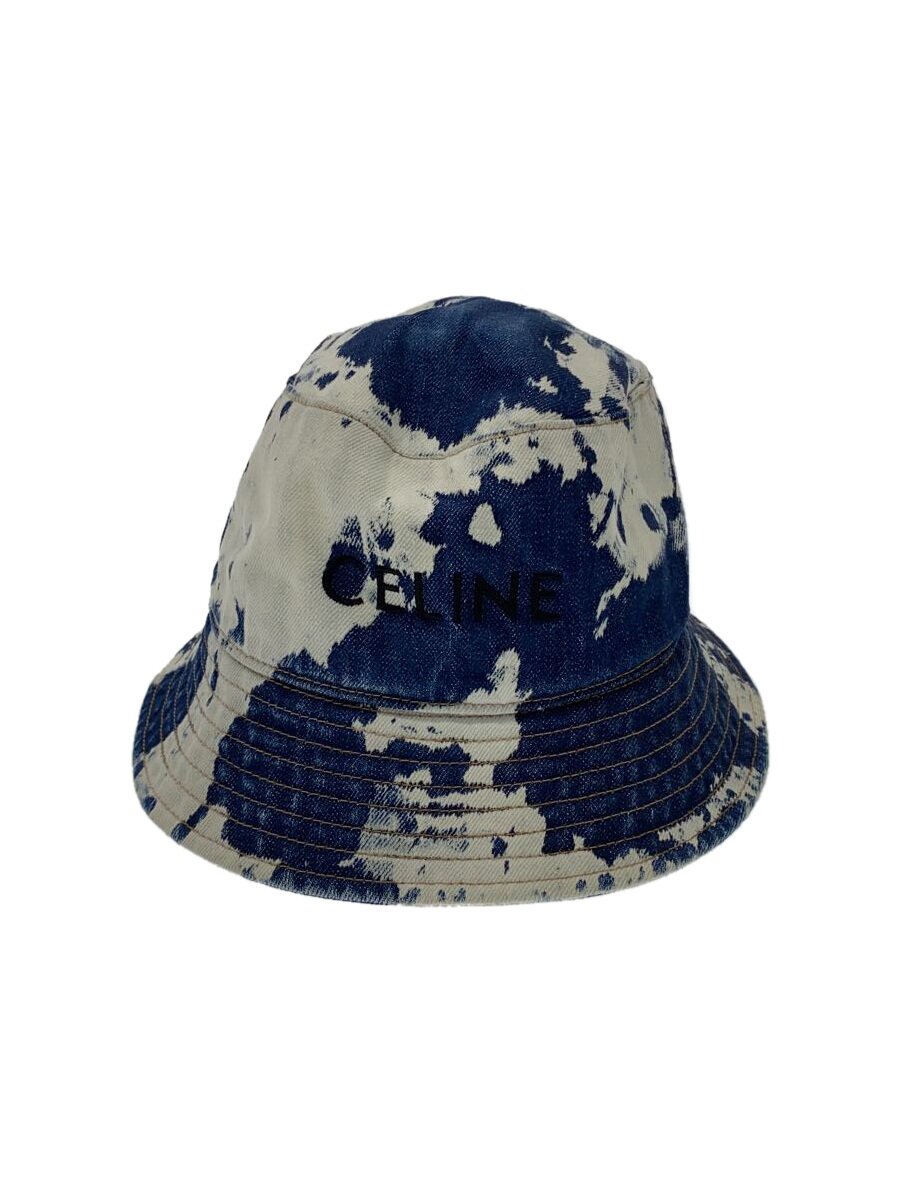 【中古】CELINE◆井戸釣瓶かぶり笠/S/綿織物/青味/総柄/メンズ【服飾雑貨他】