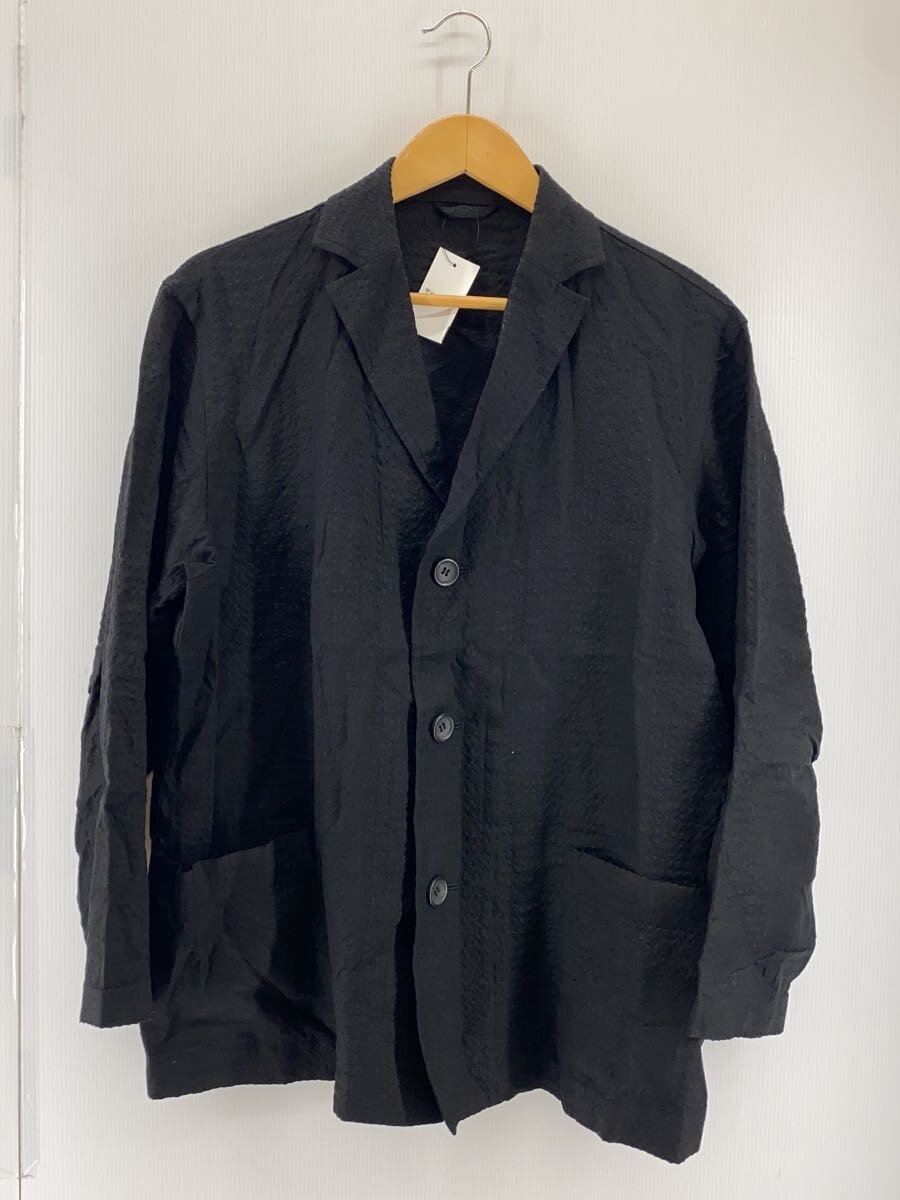【中古】ISSEY MIYAKE MEN◆テーラードジャケット/シアサッカー/2/リネン/BLK/ME61FU187【メンズウェア】