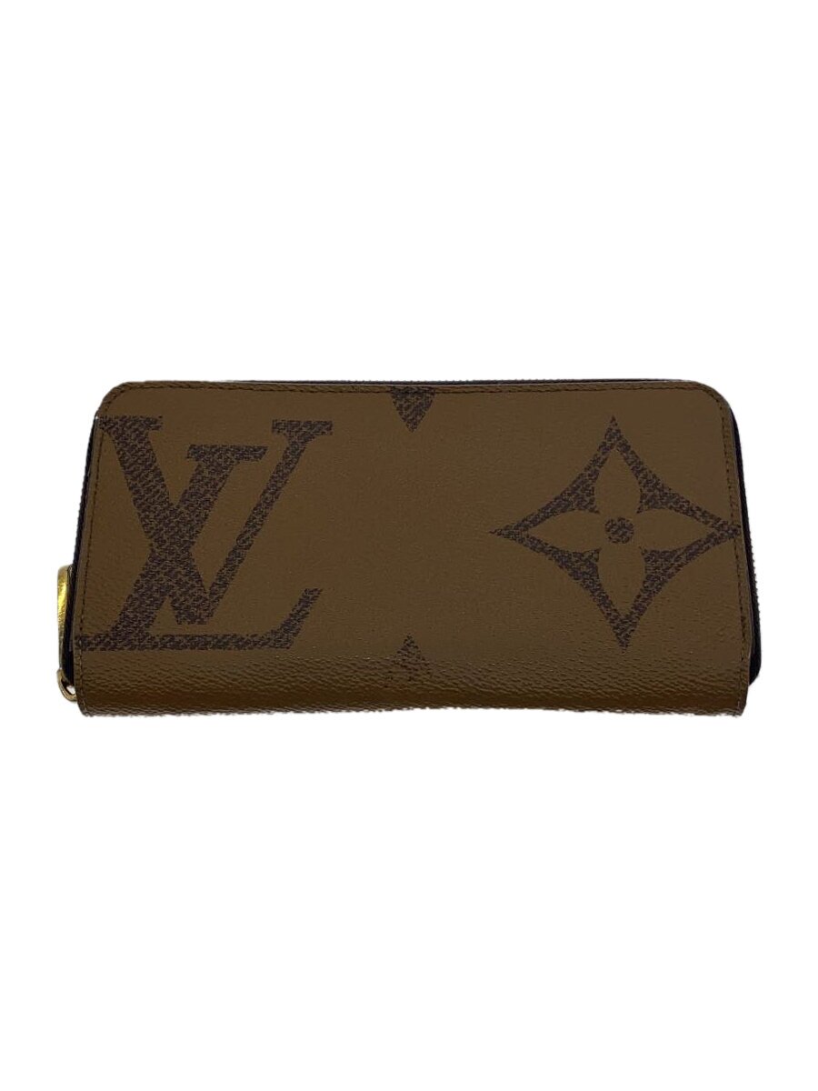 【中古】LOUIS VUITTON◆ジッピー・ウォレット_モノグラム・ジャイアント・リバース_BRW/--/CML/総柄/メンズ【服飾雑貨他】