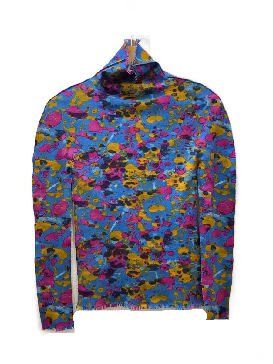 【中古】ISSEY MIYAKE◆長袖カットソー/2/ナイロン/マルチ色合い/総柄/IM03KK544/? NULL ?【レディースお召しもの】