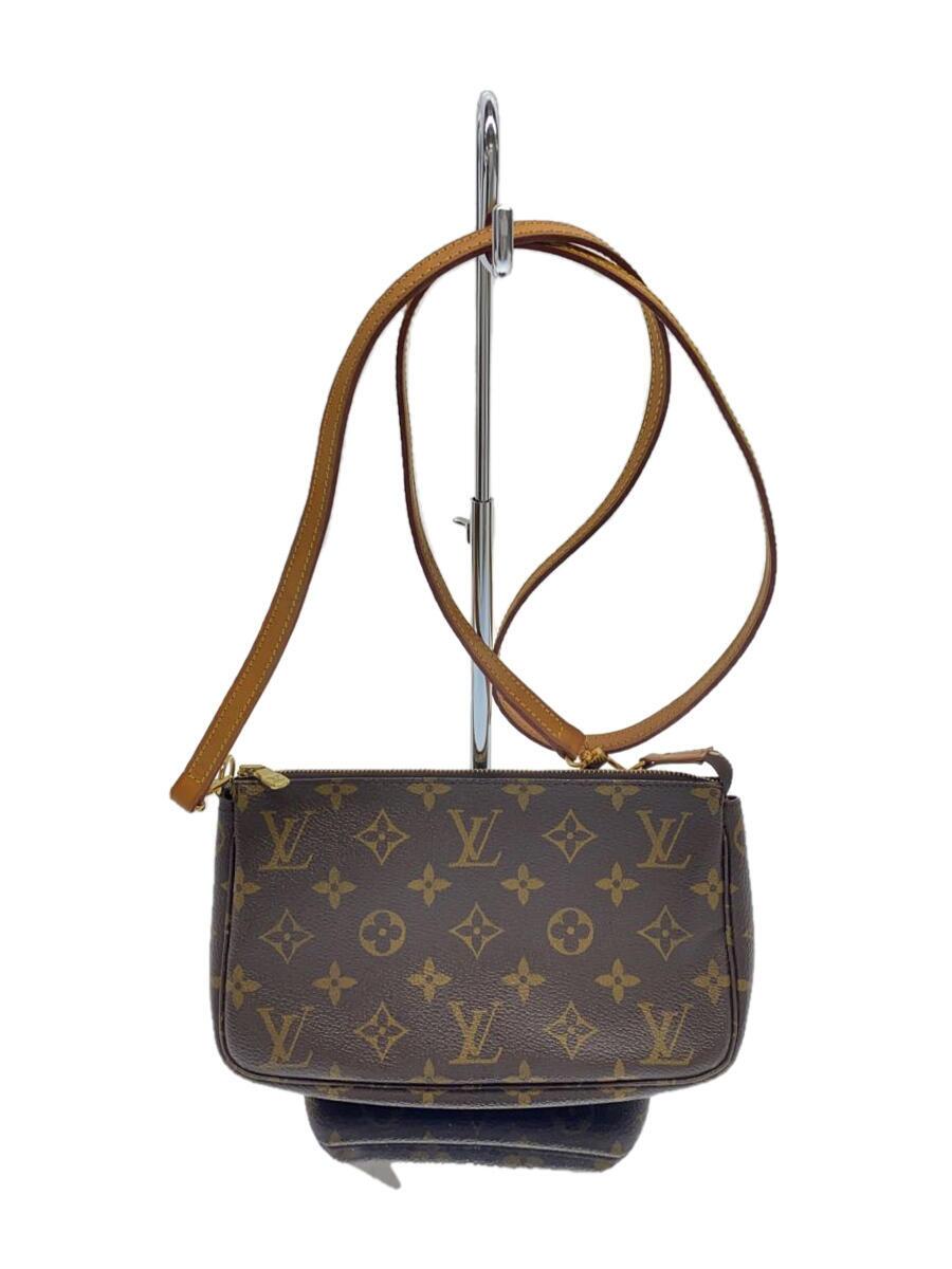 【中古】LOUIS VUITTON◆2)ポシェット・アクセソワール_モノグラム・帆布_BRW/PVC/BRW【御徒面子】