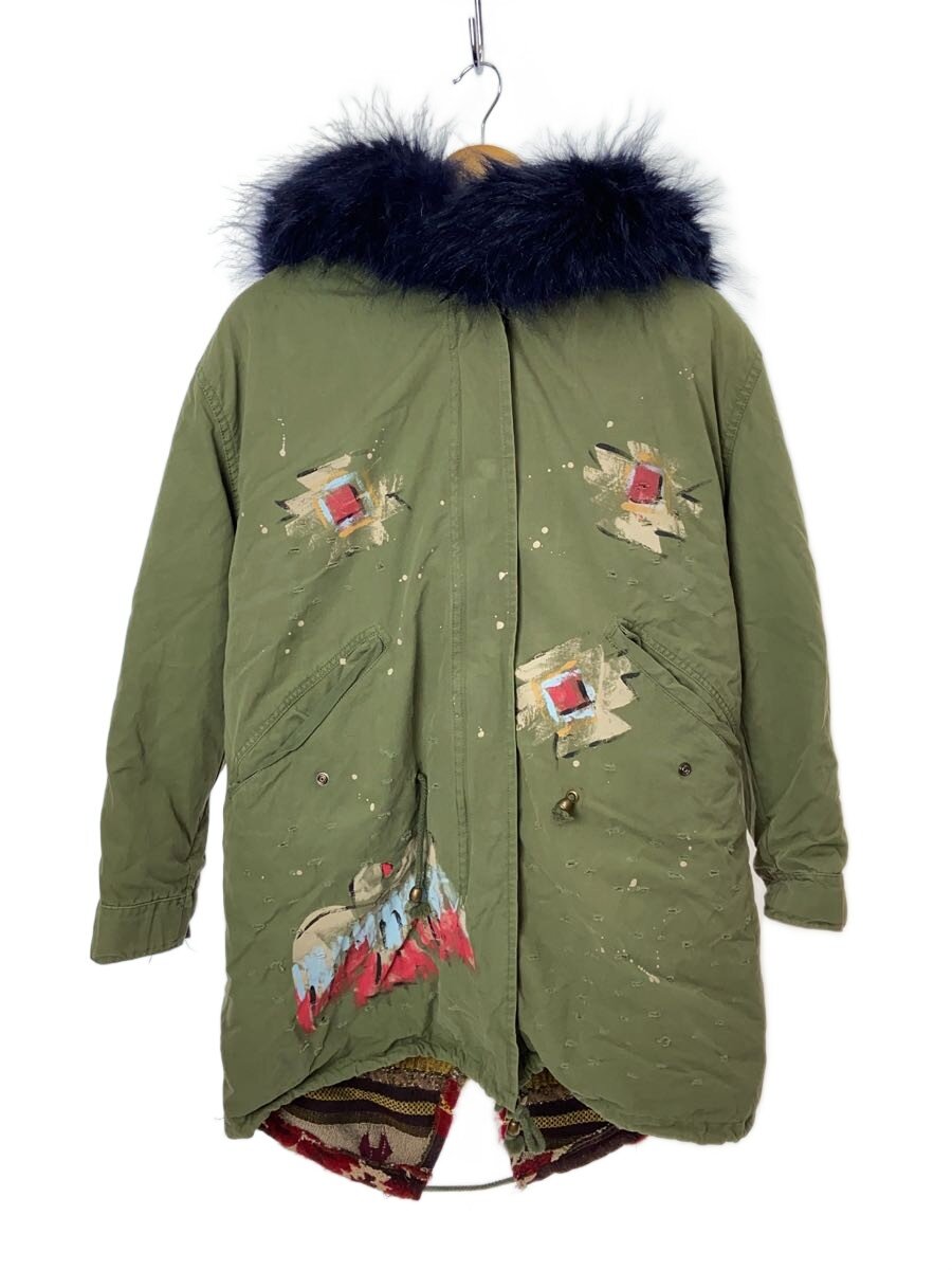 【中古】FRONT STREET 8 /モッズコート/XS/綿織物/KHK/総柄//【レディース御召しもの】