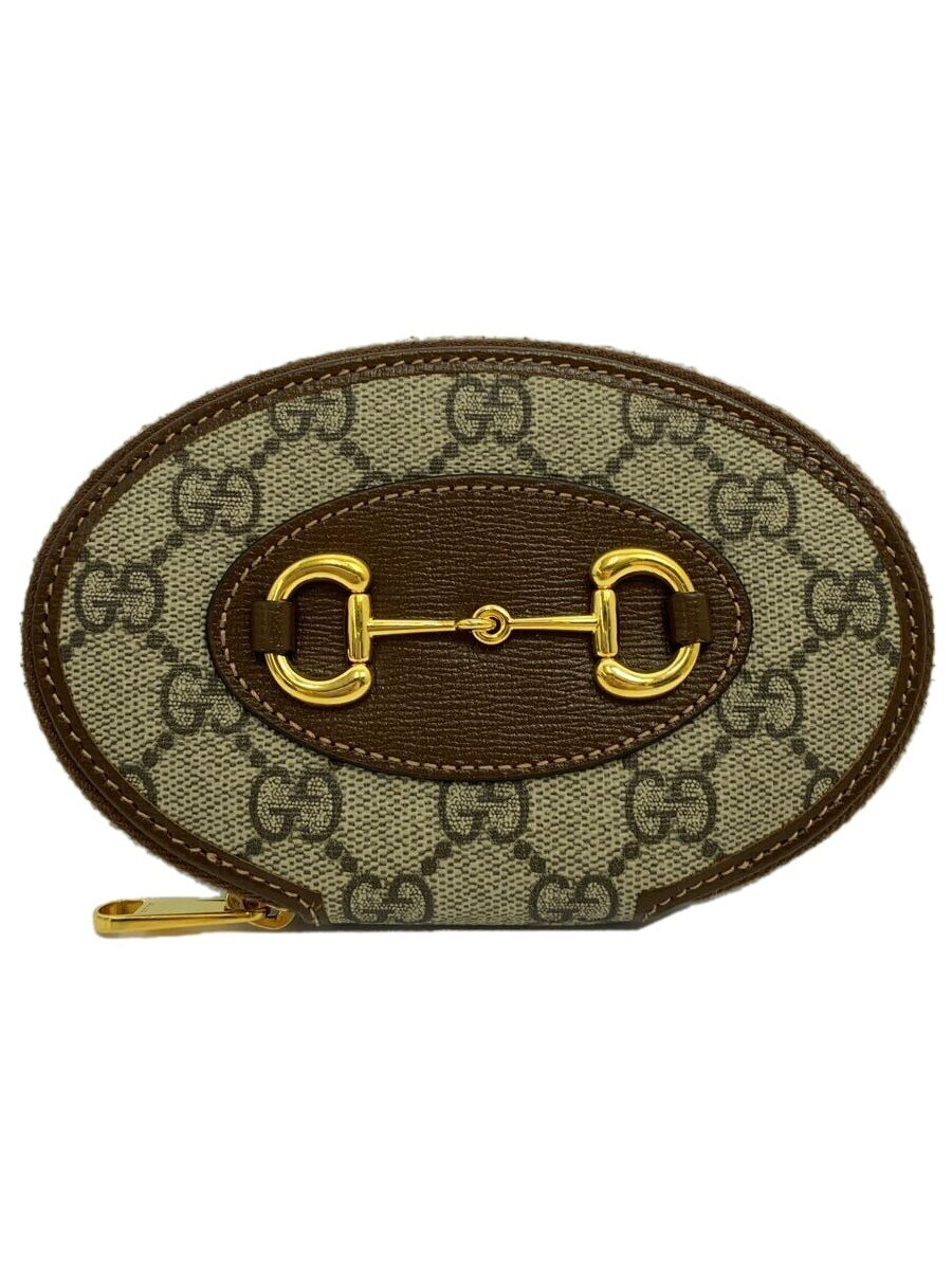 【中古】GUCCI◆札入れ/PVC/駱駝/レディース/622040/導管ビット/コインケース/オーバルラウンド//【服飾雑貨他】