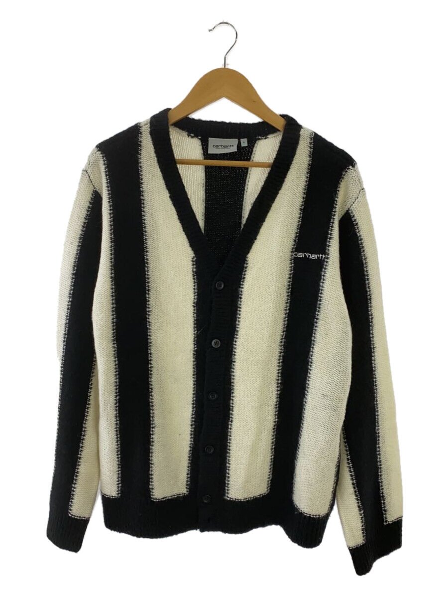 【中古】Carhartt◆当て嵌める感有/Manford Cardigan/ジレー(朦々たる)/S/アクリル繊維/BLK/縞模様//【メンズウェア】
