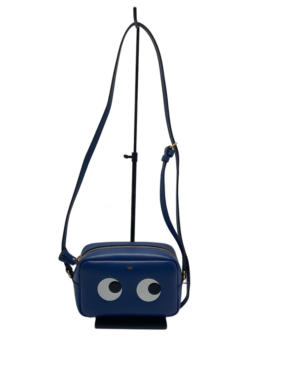 【中古】ANYA HINDMARCH◆アイズカメラバッグ/ショルダーバッグ/なめし革/BLU//【御徒面子】