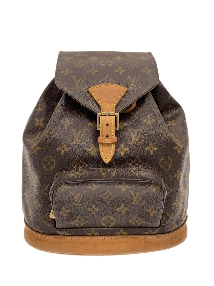 【中古】LOUIS VUITTON◆モン掏摸MM_モノグラム・帆布/PVC/BRW【御徒面子】
