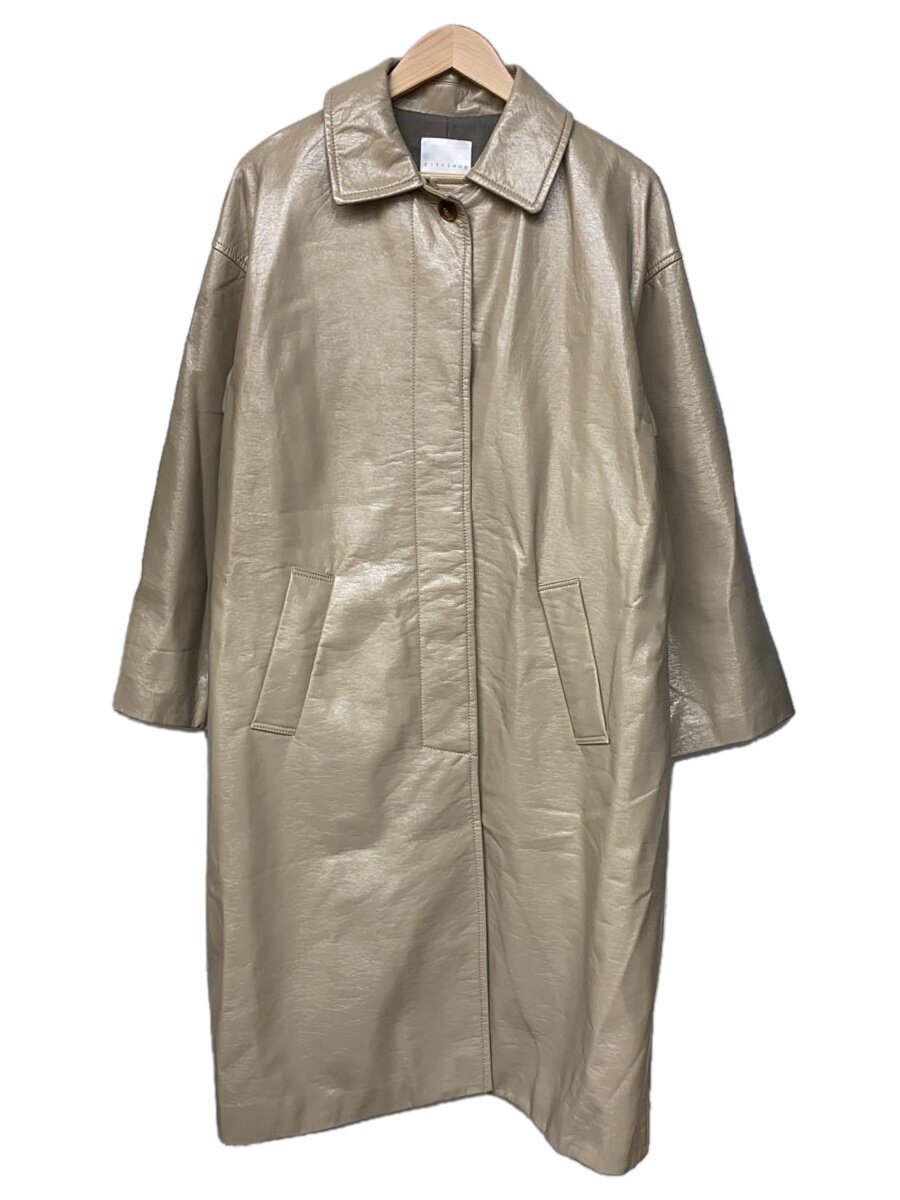 【中古】CITYSHOP◆厚地の外套/36/フェイクレザー/BEG/22-020-042-5010-1-0【レディース御召しもの】