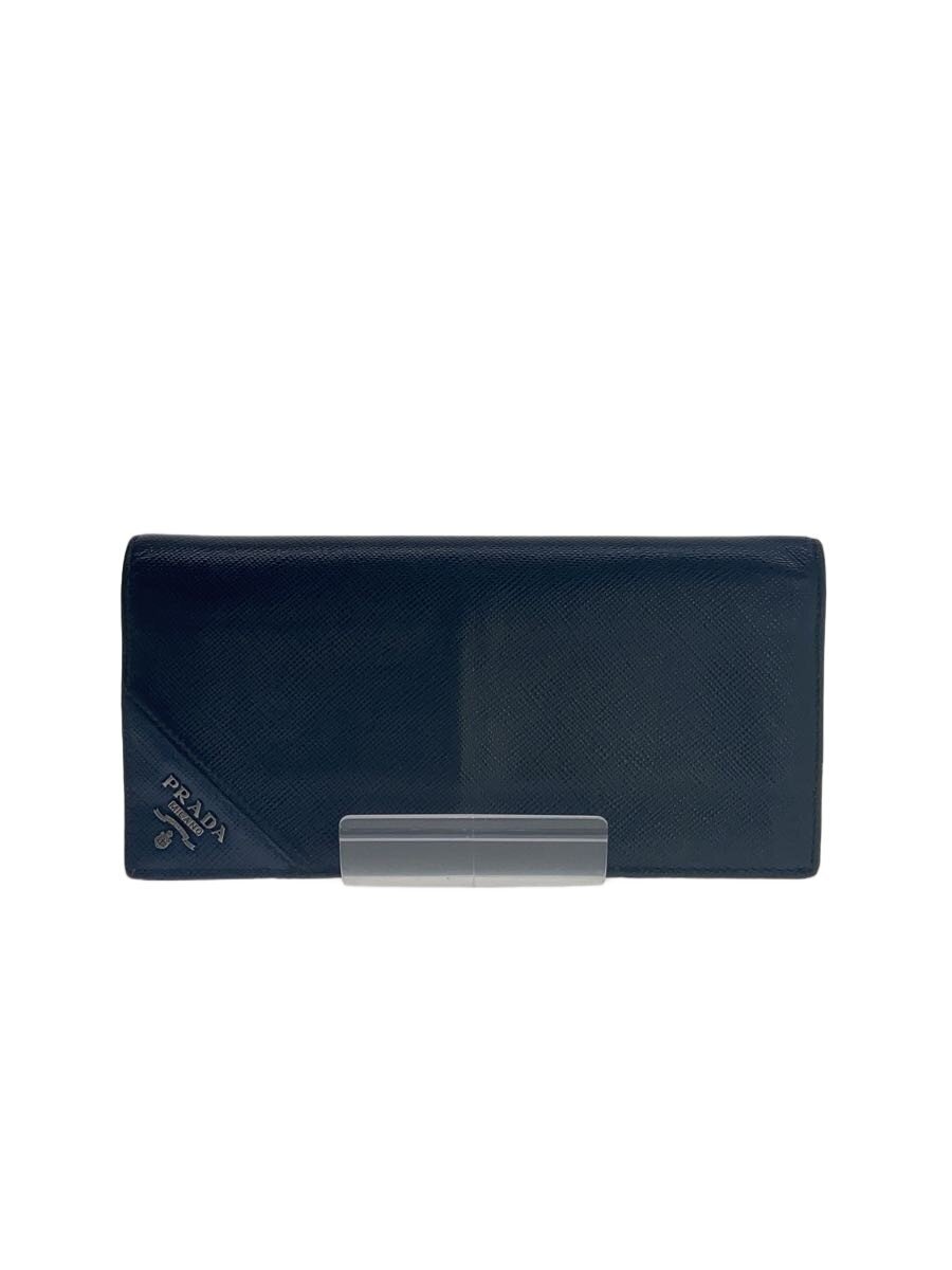 【中古】PRADA◆長紙入れ/--/BLK/無地/メンズ【服飾雑貨他】