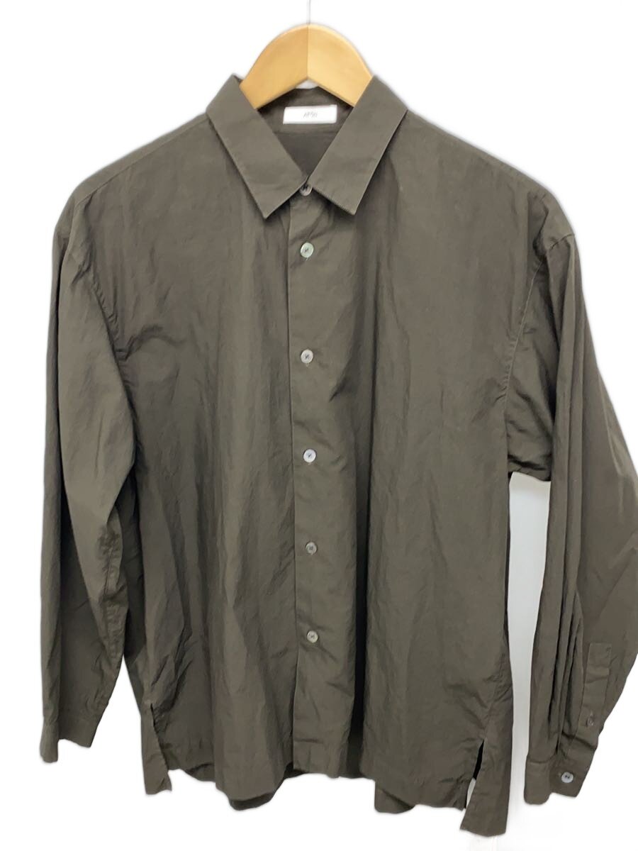 【中古】ATON◆SHRINK BROAD OVERSIZED SHIRT/0/綿織物/BRW/無地/402362【メンズウェア】