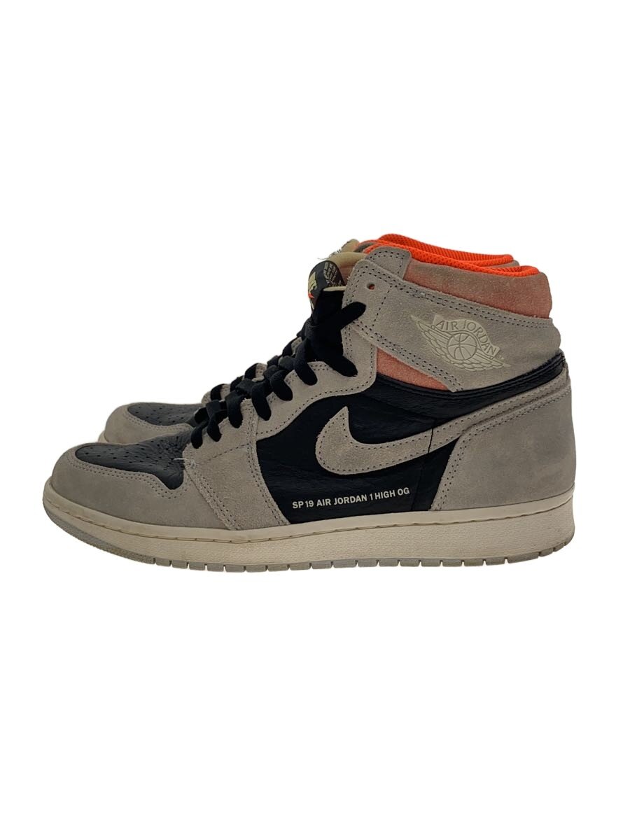 【中古】NIKE◆AIR JORDAN 1 RETRO HIGH OG/エアジョーダン1レトロハイ/黒いこと/27.5糎/BLK【シューズ】