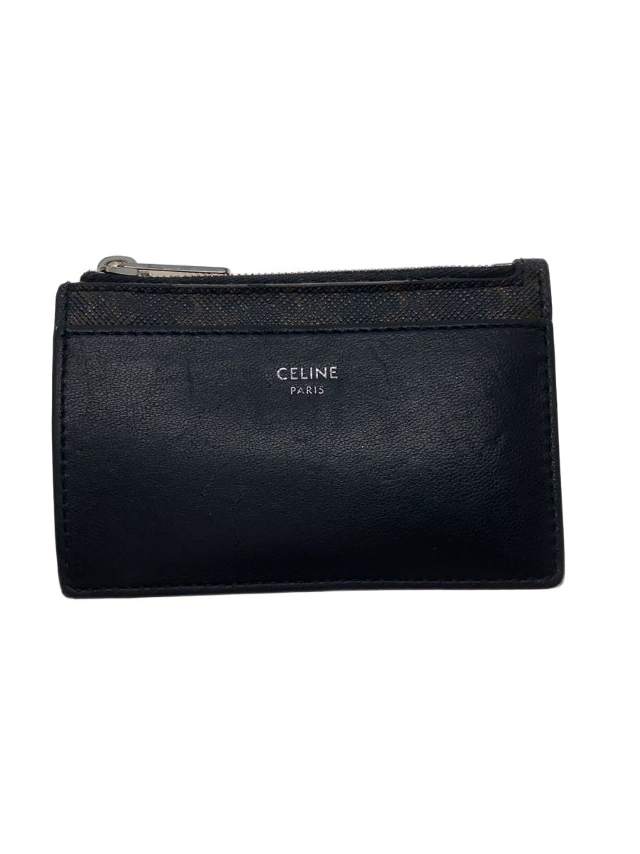 【中古】CELINE◆トリオンフ/ジップ/歌留多入れもの/PVC/BLK/総柄/メンズ【服飾雑貨他】