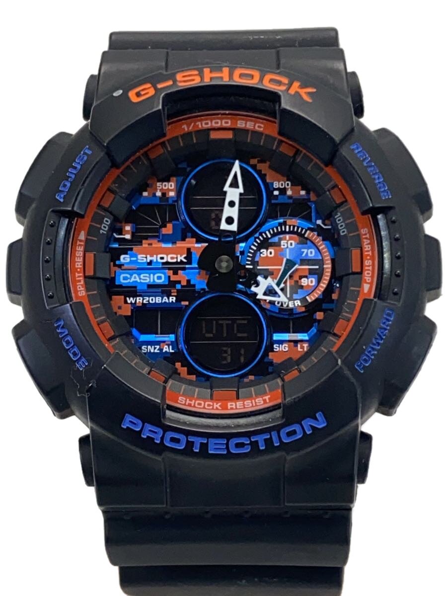 【中古】CASIO◆石英ウオッチ_G-SHOCK/デジアナ/天然ゴム/マルチ色つや/BLK【服飾雑貨他】