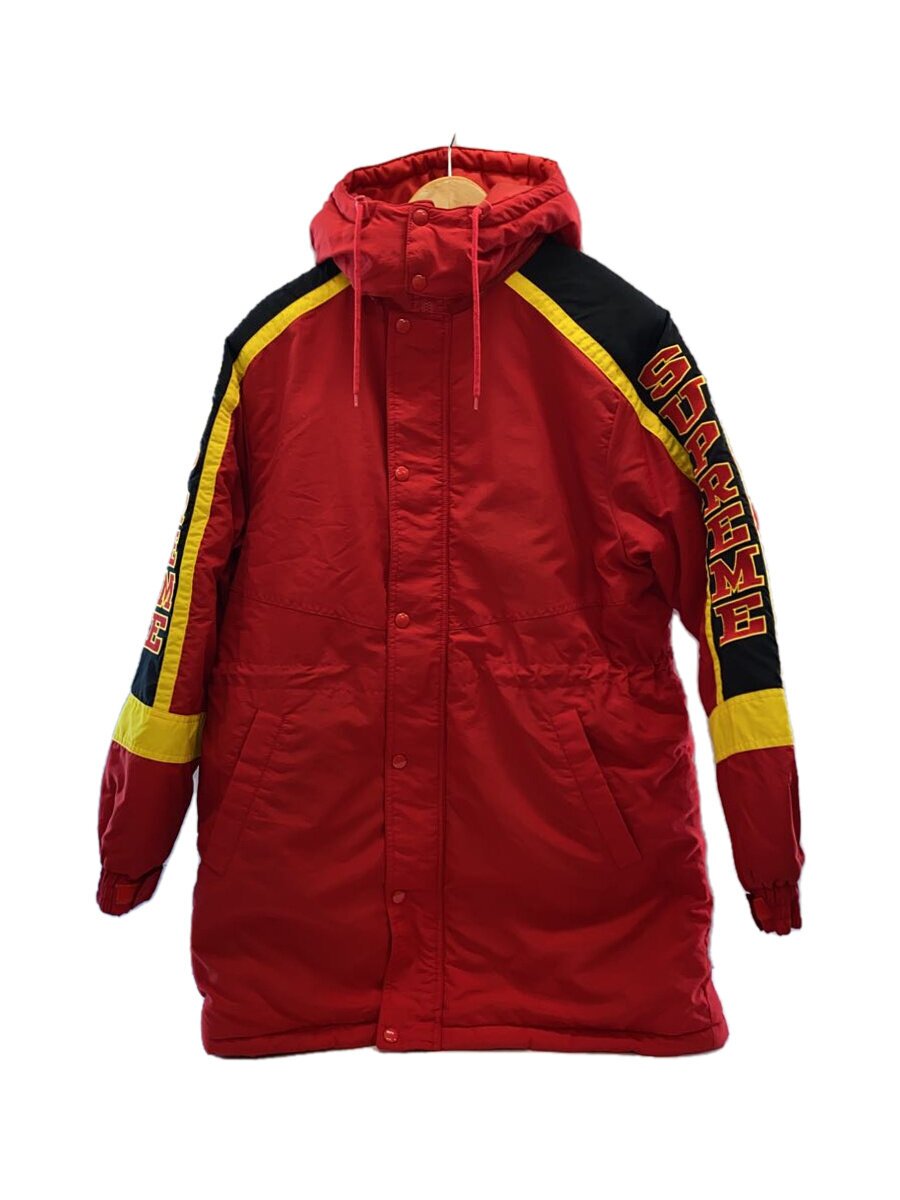 【中古】Supreme◆18AW Sleeve logo Sideline Parka/ナイロン上衣/S/ナイロン/RED【メンズウェア】