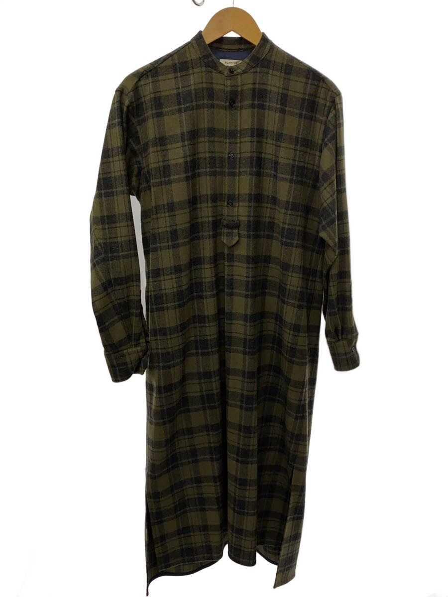 【中古】BLAMINK◆長袖ワンピース/36/ウール/KHK/チェック【レディースウェア】|2nd STREET 店