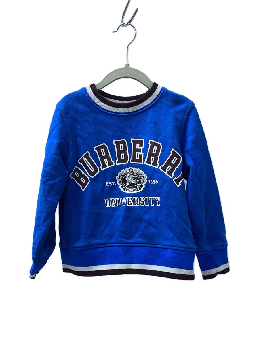 【中古】BURBERRY◆24ss/カレッジプリントスウェット/汗水/100糎/綿織物/青碧/青/8069184【キッズ】