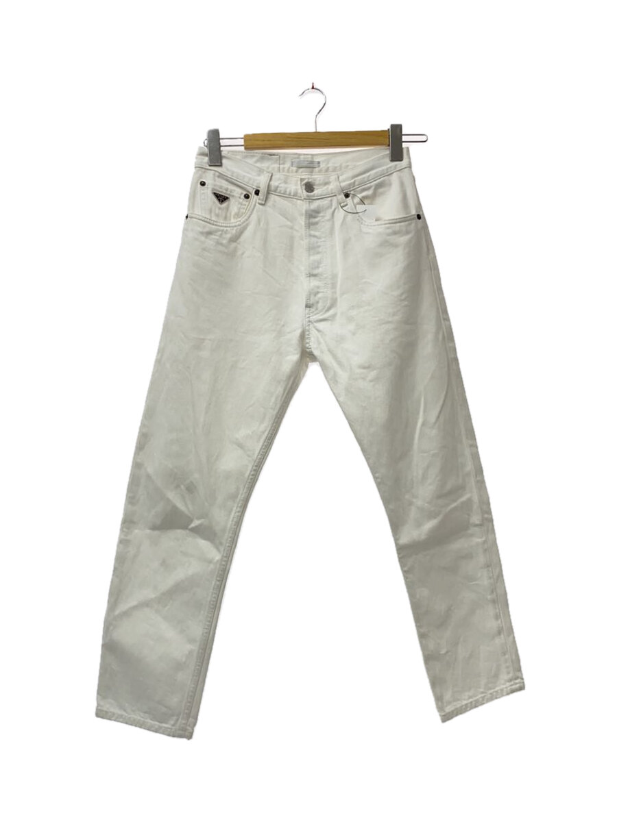 【中古】PRADA◆23AW/5衣嚢デニム/３角形一皿/27/綿織物/白いこと/GEP351 S231【レディース御召しもの】