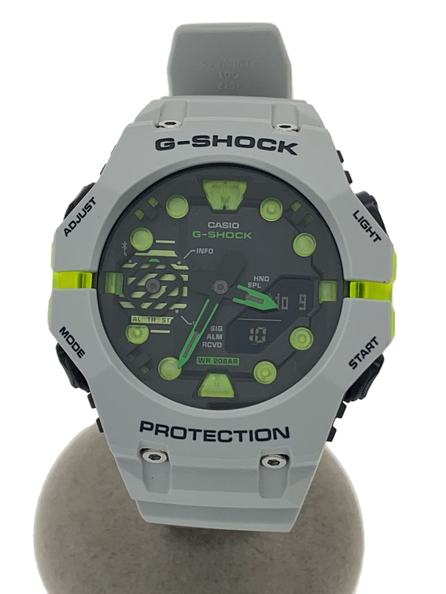 【中古】CASIO◆石英ウオッチ_G-SHOCK/デジアナ/天然ゴム/GRY//【服飾雑貨他】
