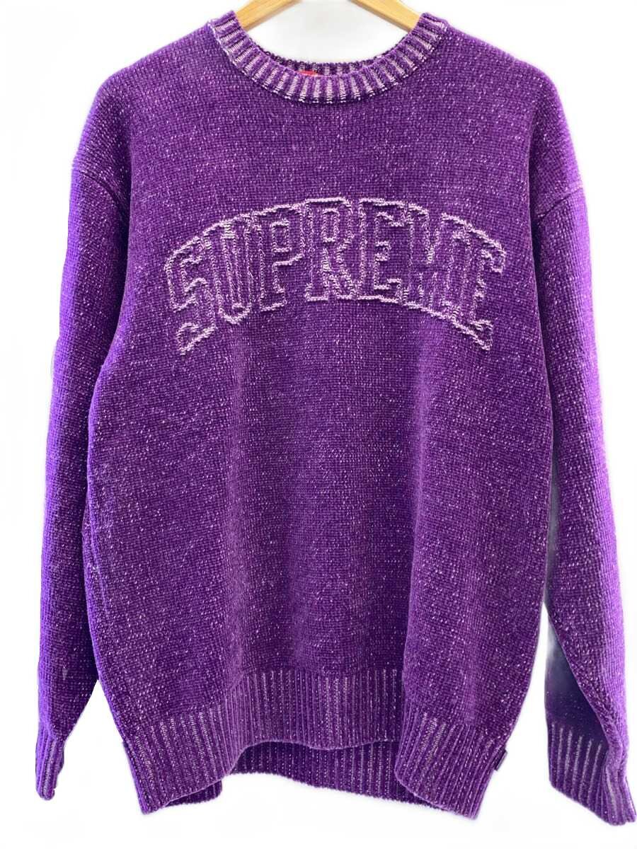 【中古】Supreme◆24ss/Contrast Arc Sweater/編み物・ティーシャツ(朦朦たる)/L/アクリル樹脂/PUP【メンズウェア】