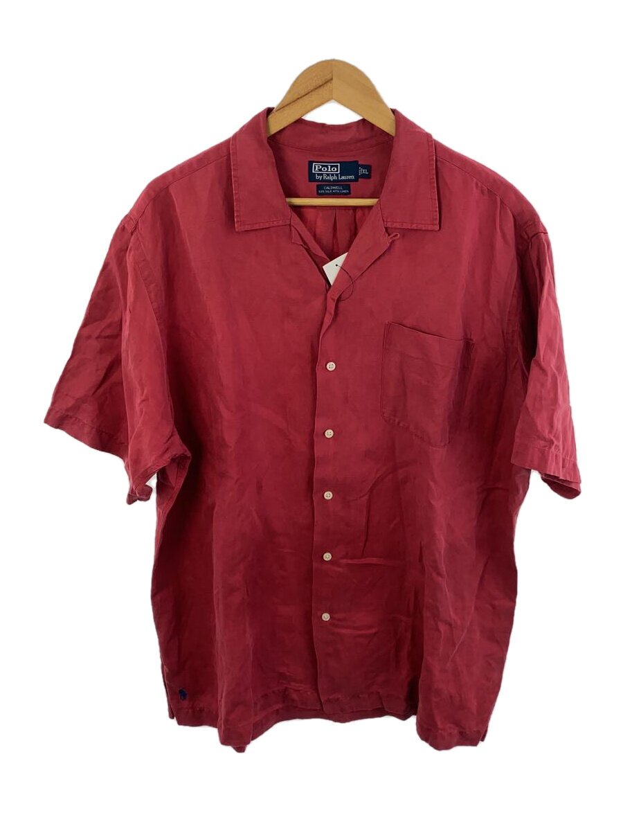 【中古】POLO RALPH LAUREN◆半袖プルオーバー/XL/絹地/RED/CALDWELL/明けっ広げ色合い/絹地リネン【メンズウェア】