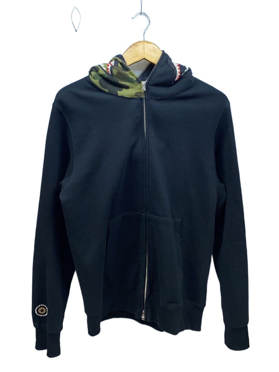 【中古】A BATHING APE◆19SS/SHARK/スワロフスキー/シャークパーカー/ジップパーカー/L/BLK/001APE701052X【メンズウェア】