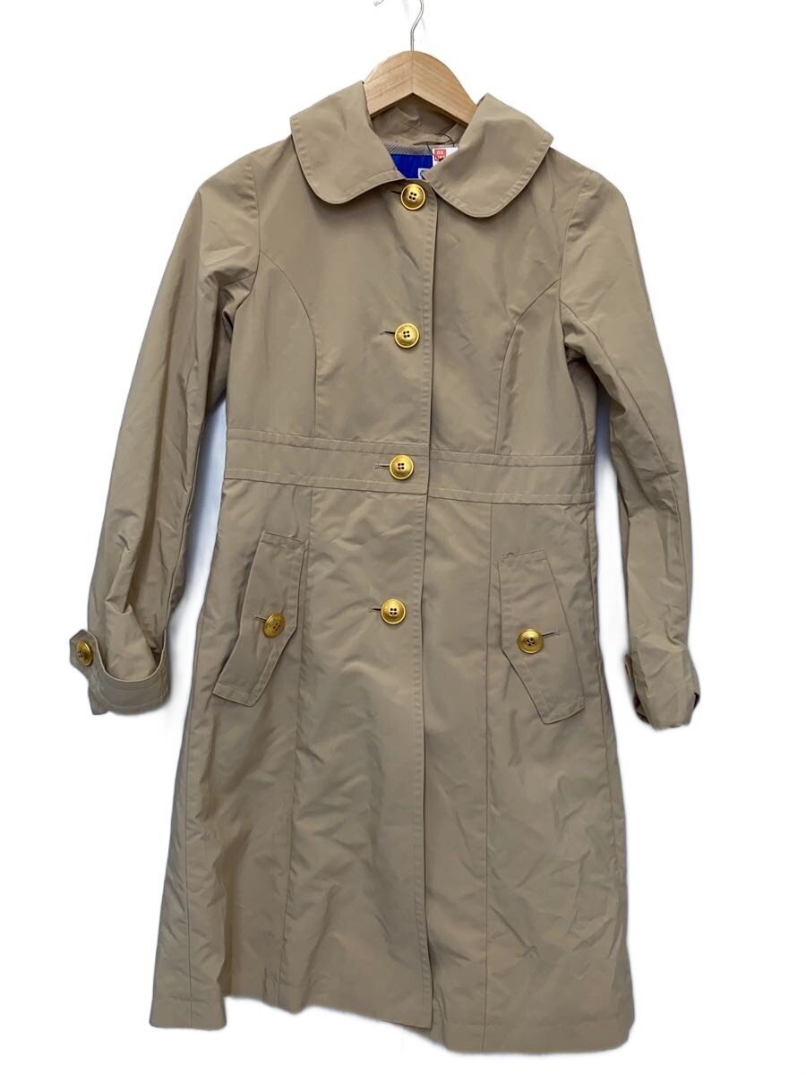 【中古】BLUE LABEL CRESTBRIDGE◆ステンカラー厚地の外套/36/ポリエステル/BEG/無地/55A44-553-40【レディース御召しもの】