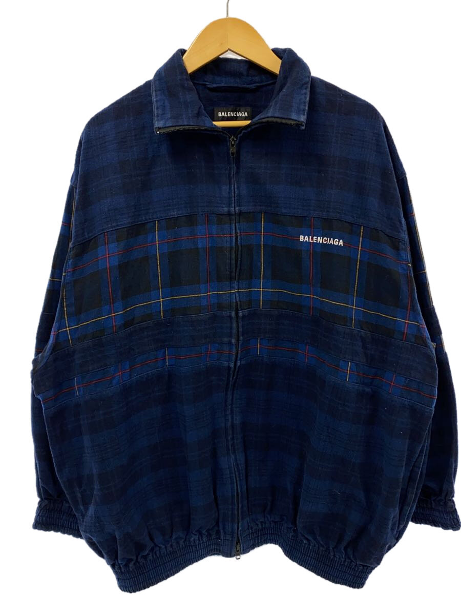 【中古】BALENCIAGA◆20AW/Blue Check Flannel Jackck/44/綿織物/NVY/照合のしるし/623020【メンズウェア】
