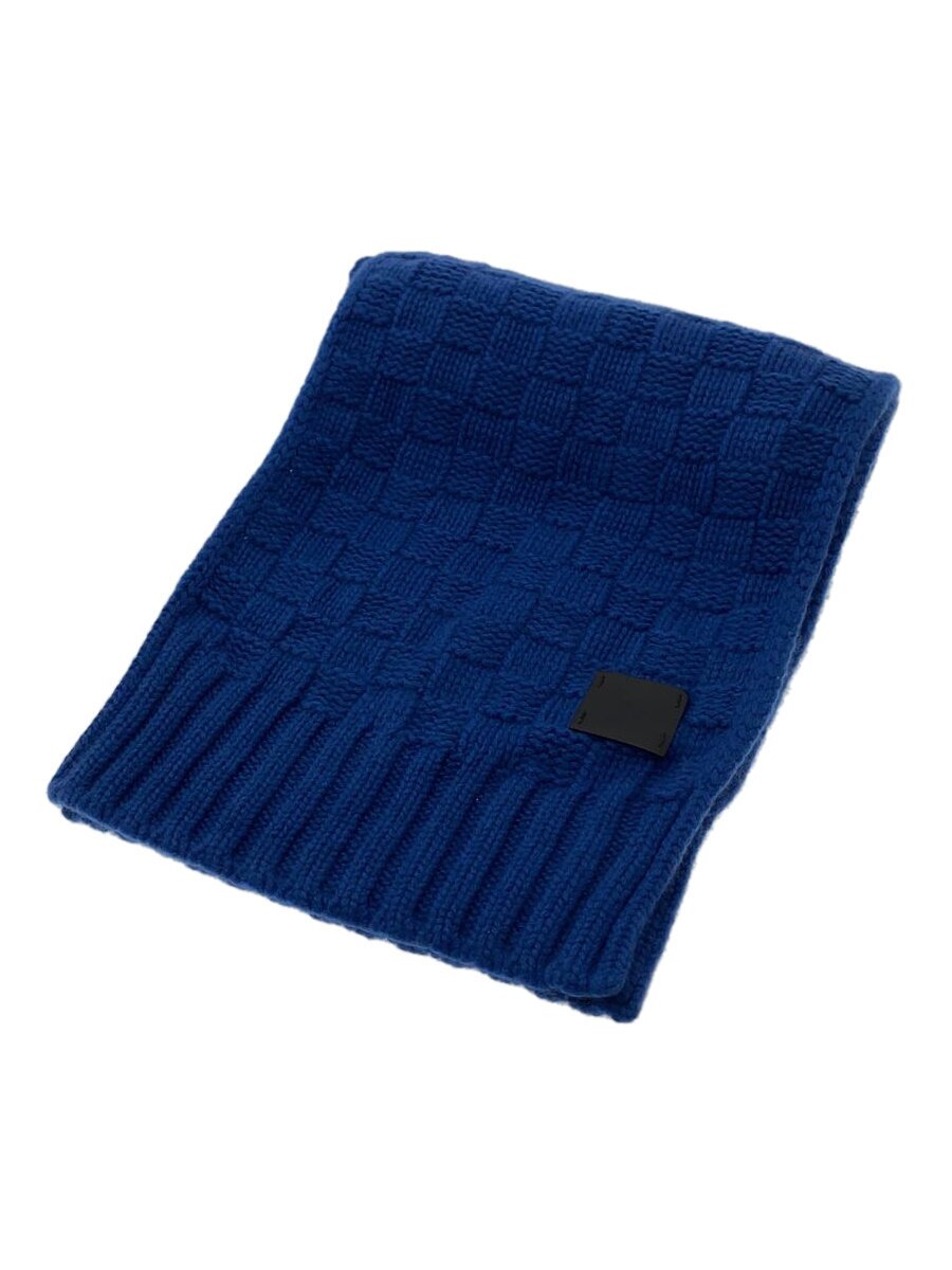 【中古】LOUIS VUITTON◆えり巻き/カシミヤ/BLU/レディース【服飾雑貨他】