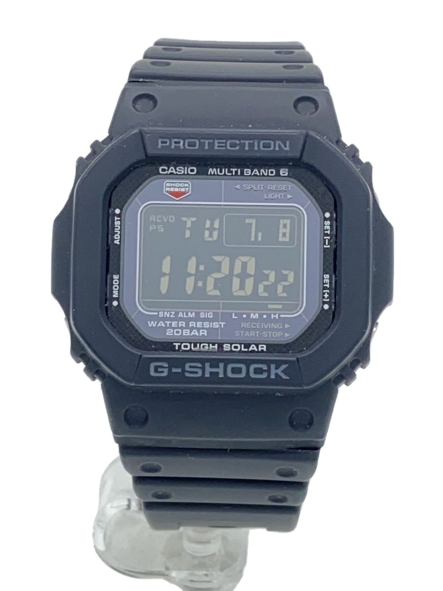 【中古】CASIO◆ソーラーウオッチ_G-SHOCK/デジタル/天然ゴム/BLK/BLK/SS//【服飾雑貨他】