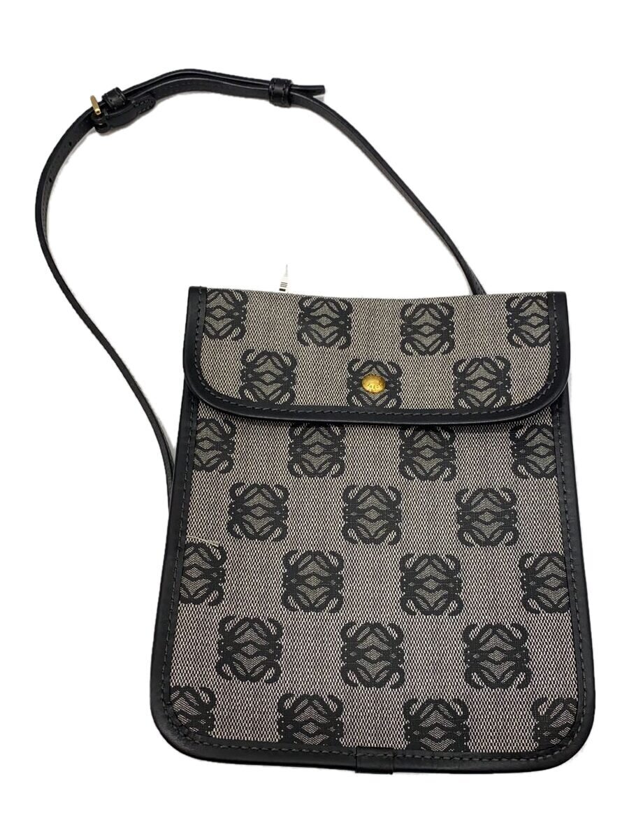 【中古】LOEWE◆アナグラムミニショルダーバッグ/ショルダーバッグ/PVC/GRY/総柄//【御徒面子】