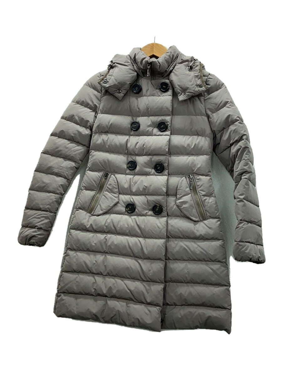 【中古】MONCLER◆ロングダウンジャケット/--/ナイロン/BEG/ZIND-14-4283【レディースお召しもの】