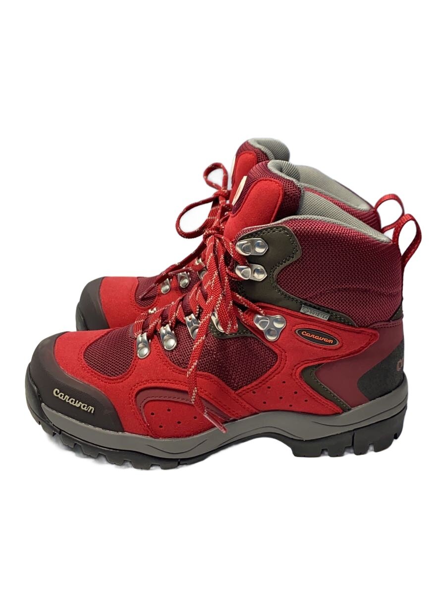 【中古】caravan◆トレッキングブーツ/GORE-TEX/23.5糎/RED/c1-02s【シューズ】