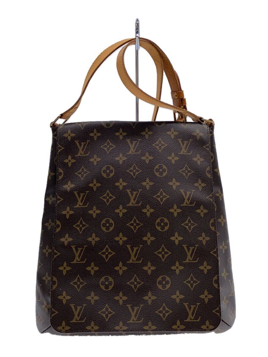 【中古】LOUIS VUITTON◆ミュゼット_モノグラム・帆布_BRW/PVC/BRW//【御徒面子】