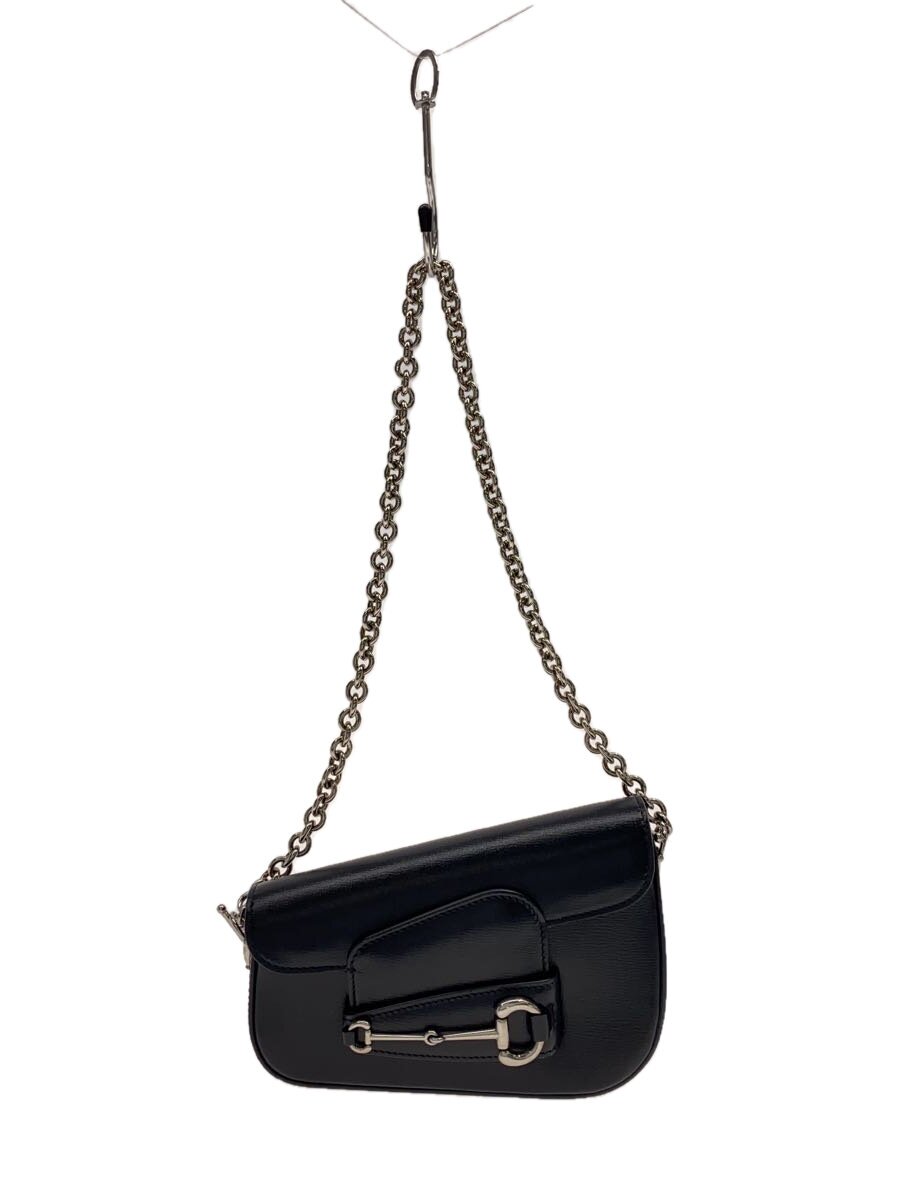 【中古】GUCCI◆ホールズビット 1955 ミニ ショルダーバッグ/なめし革/BLK【御徒面子】