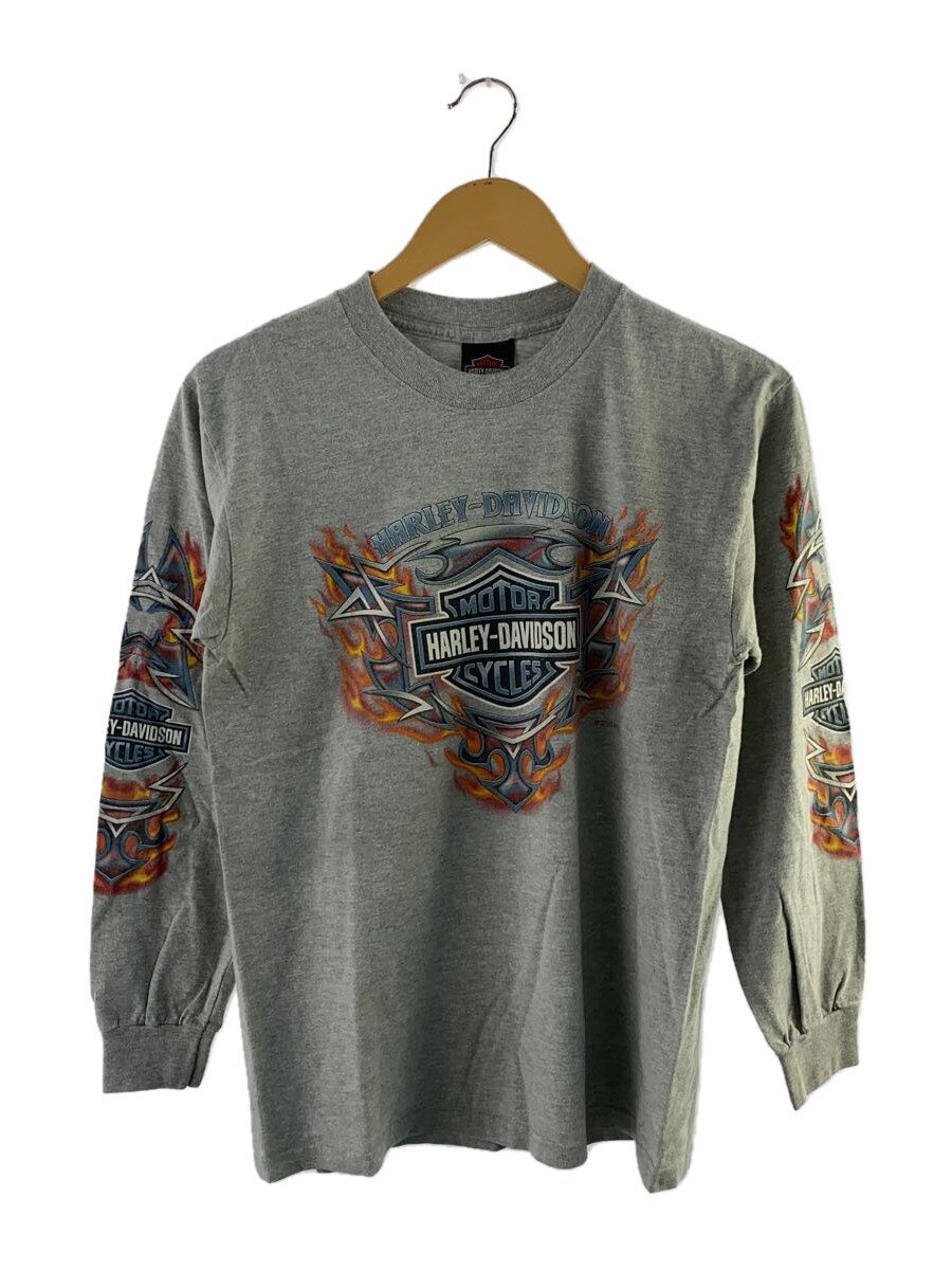 【中古】HARLEY DAVIDSON◆長袖プルオーバー/S/綿織物/GRY【メンズウェア】