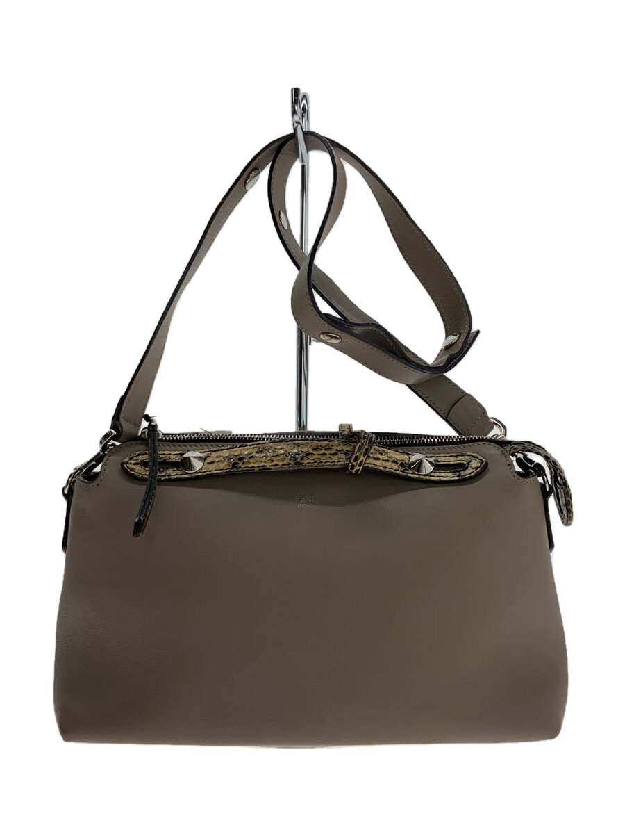 【中古】FENDI◆バイザウェイ/パイソン/ショルダーバッグ/なめし革/BEG/8BL124//【御徒面子】