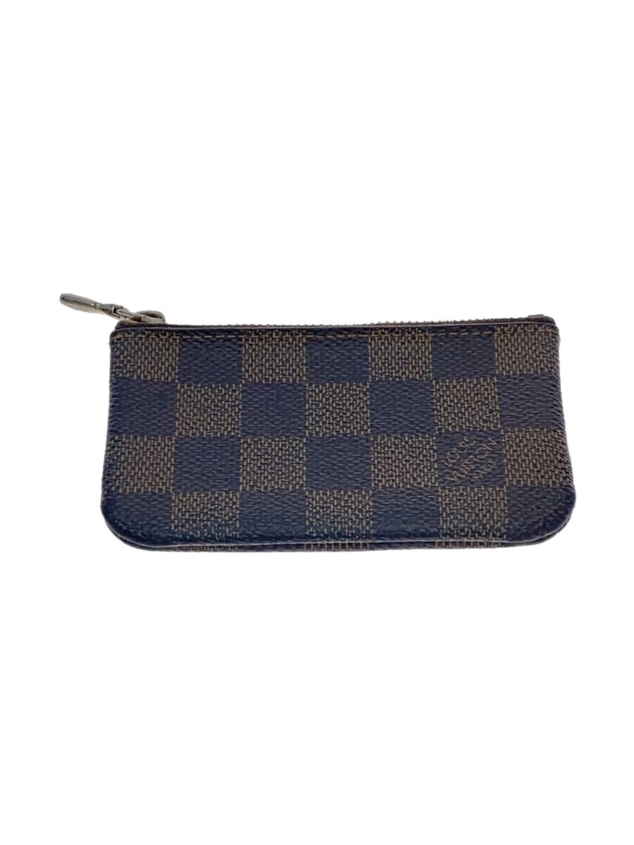 【中古】LOUIS VUITTON◆ポシェット・クレ_ダミエ・エベヌ_BRW/コインケース/PVC/BRW/総柄/メンズ【服飾雑貨他】