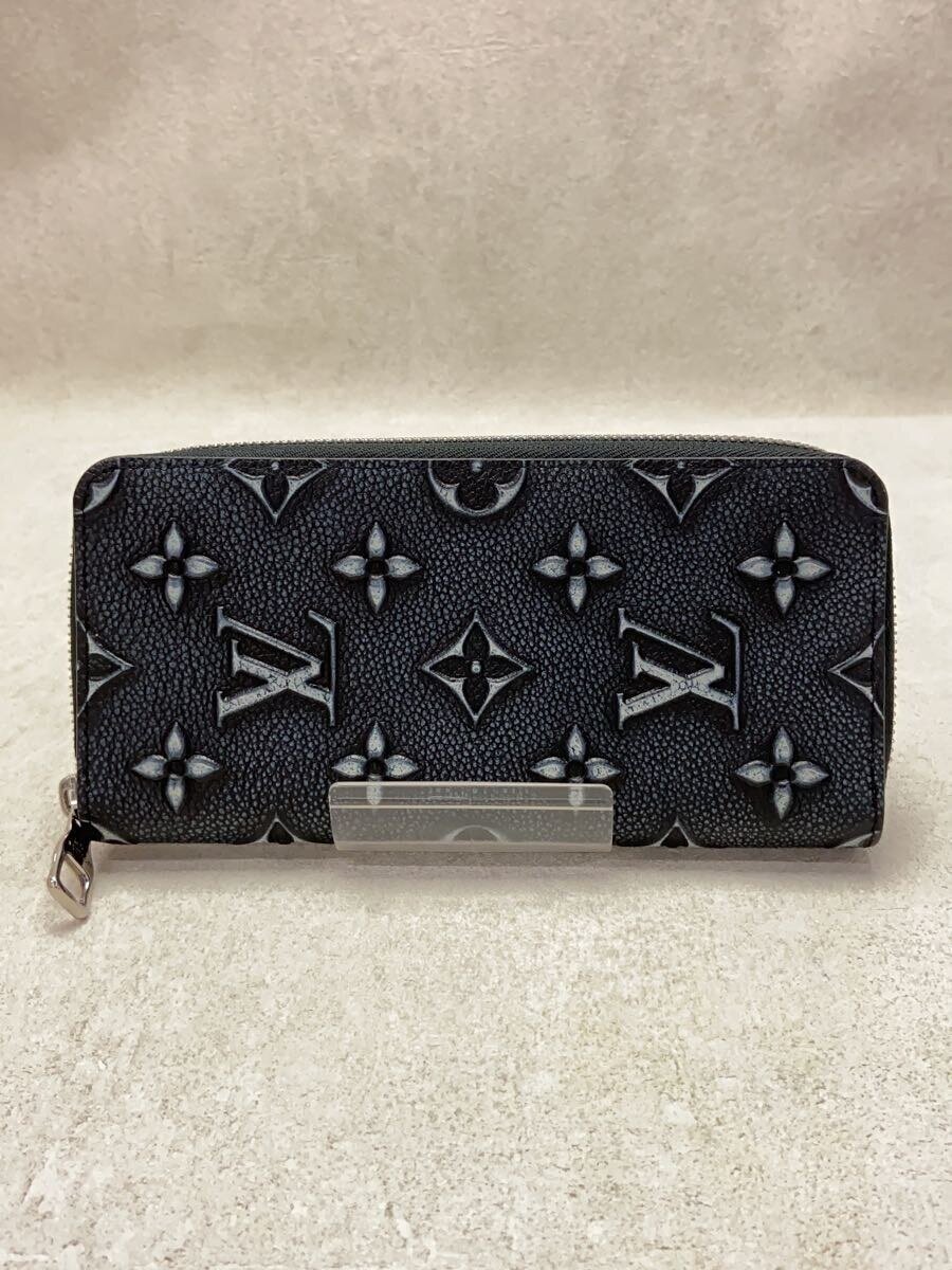 【中古】LOUIS VUITTON◆ジッピー・ウォレット・ヴェルティカル_モノグラム・カウハイドレザー_BLK/なめし革/BLK/メンズ//【服飾雑貨他】