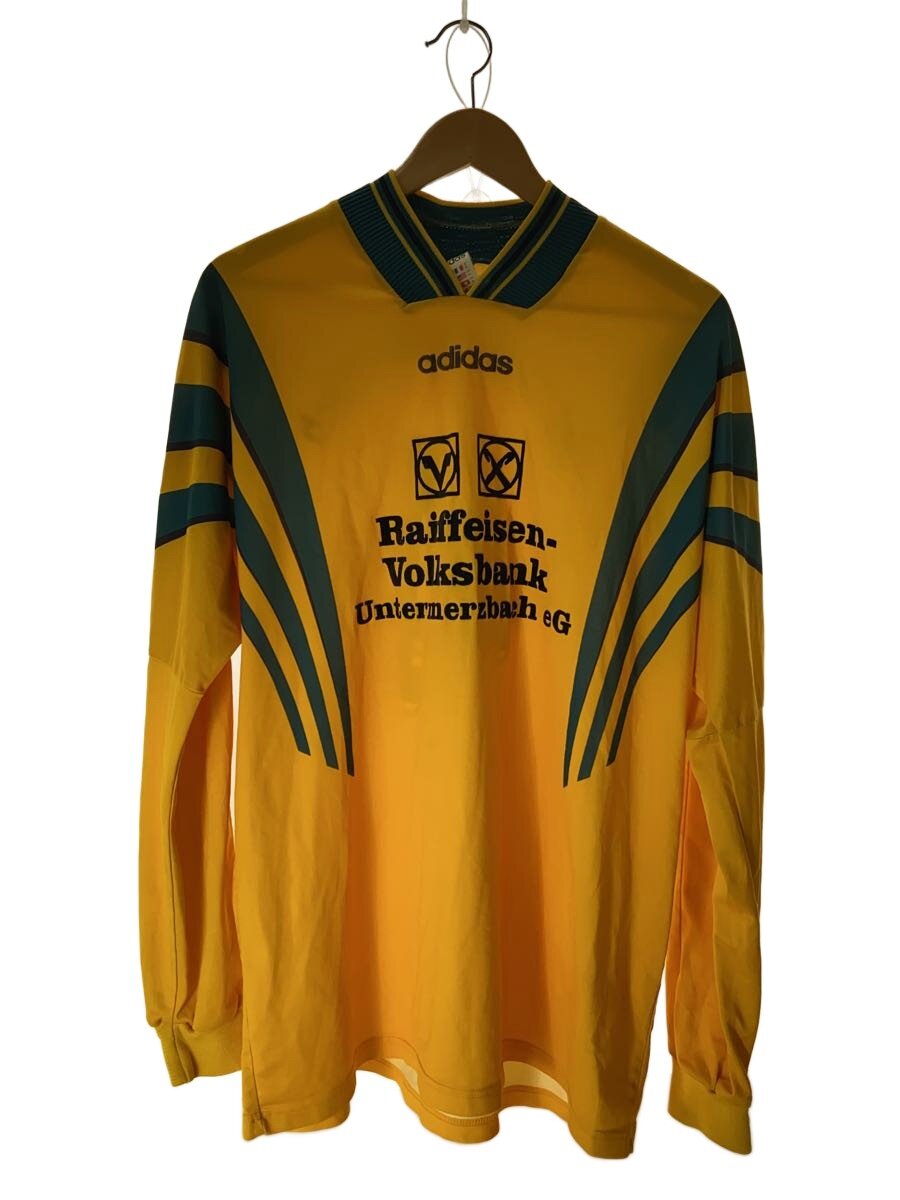 【中古】adidas◆長袖プルオーバー/XL/ポリエステル/YLW/刷り上げる//【メンズウェア】