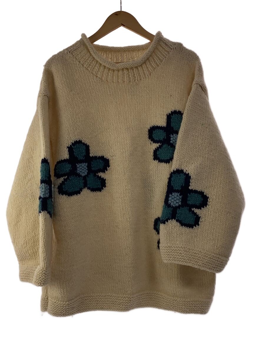 【中古】MCMACHAN WOOLEN◆ニット・セーター(厚手)/FREE/ウール/BEG/花柄【レディースウェア】|2nd STREET 店