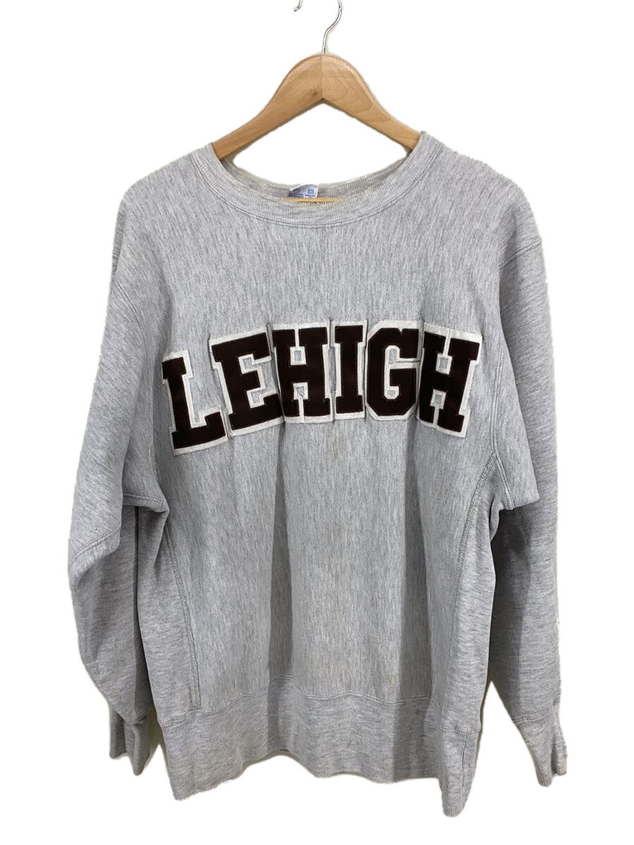 【中古】Champion◆REVERSE WEAVE SWEAT/L/綿織物/GRY/90s/リーハイ分科大学/LEHIGH/襟袖物質の状態【メンズウェア】