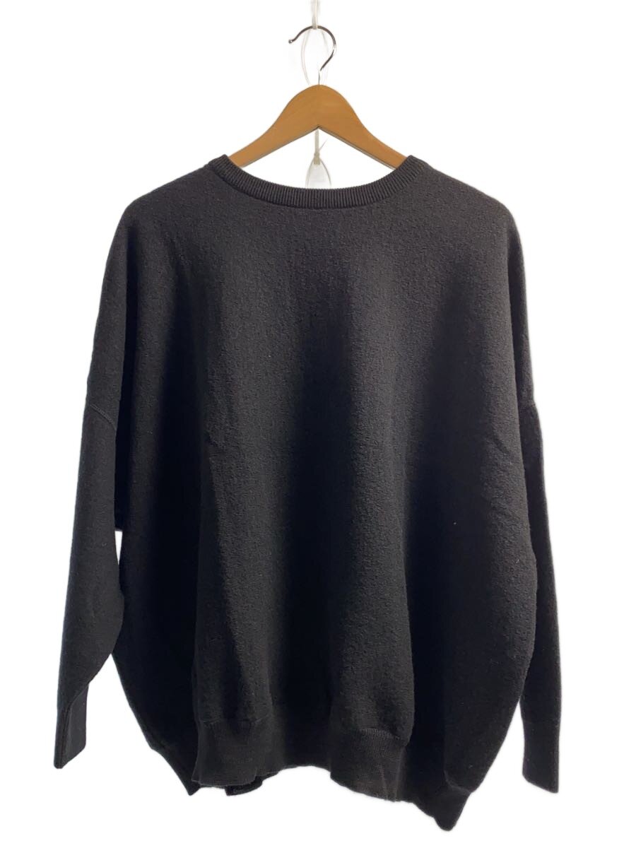 【中古】Ordinary Fits◆編み物・スウェーター(薄っぺら)/0/羊毛/BLK/無地/OF-N052【レディースお召しもの】